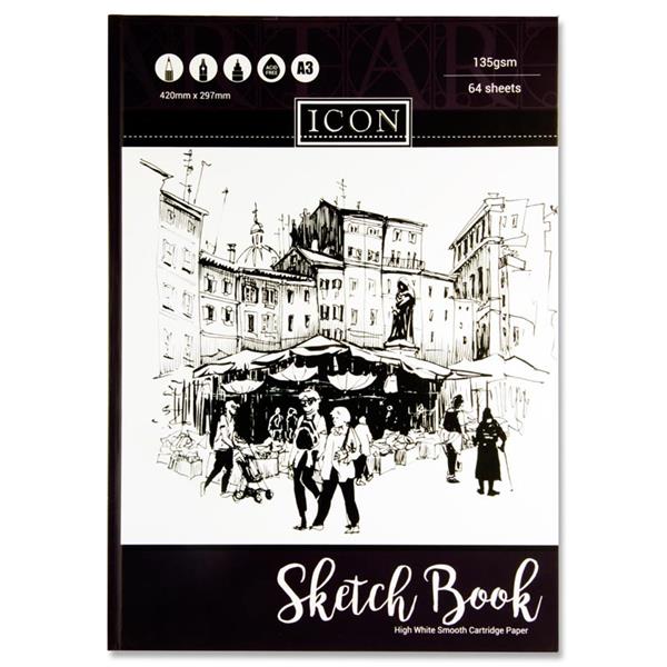 A3 135gsm Hardcover Sketch Book 64 Sheets