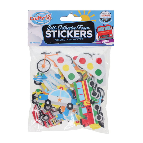 Pkt.36 Self-Adhesive Foam Stickers - Traffic
