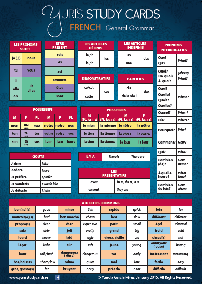 Yuri's French Study Card Basic-Intermediate