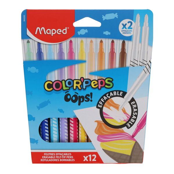 Maped * Pkt.12 Colourpeps Erasable Colouring Markers