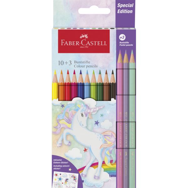 COLOUR PENCIL UNICORN EDITITON, 10 + 3
