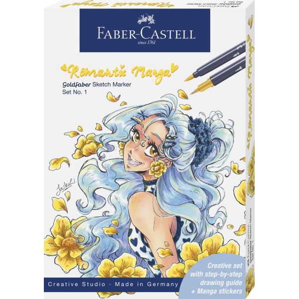 GOLD FABER SKETCH MARKER ROMANTIC MANGA set 1