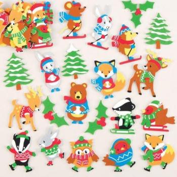 Winter Woodland Foam Stickers (120 Pieces) - Christmas Crafting Supplies