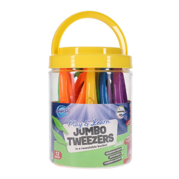 Clever Kidz Bucket of 12 Jumbo Tweezers