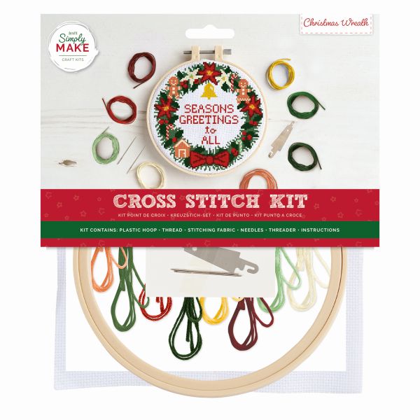 CROSS STITCH KIT – CHRISTMAS WREATH-sale