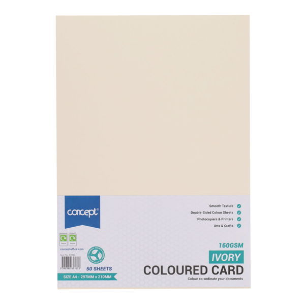 Concept A4 160gsm Card 50 Sheets - Ivory