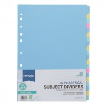 Concept 150gsm Alphabetical Subject Dividers - 20 Part