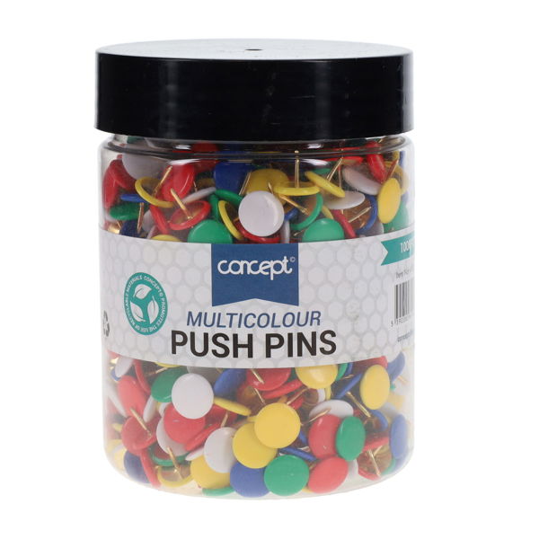Concept Pkt.1000 Multicolour Push Pins