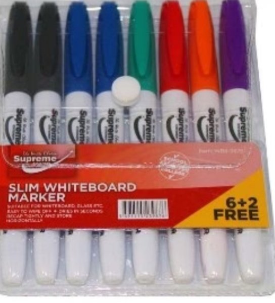 WHITEBOARD MARKER SLIM 8PK