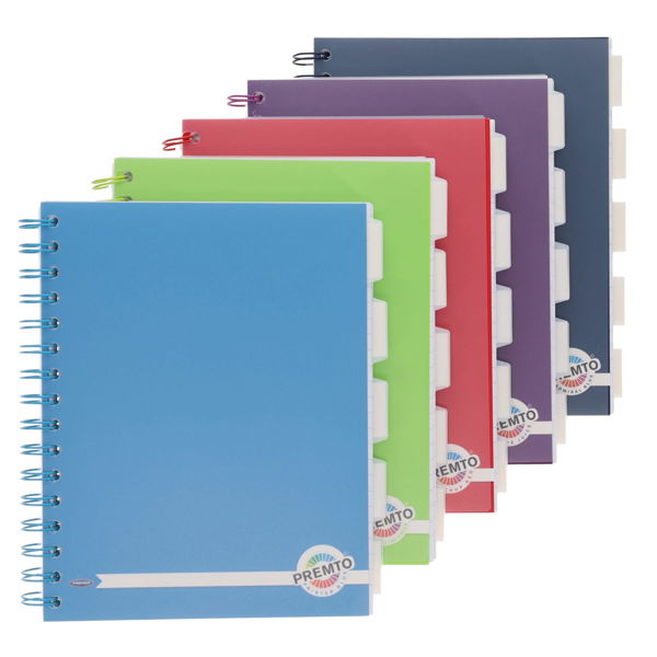 Premto A5 250pg PP 5 Subject Project Book - Asst