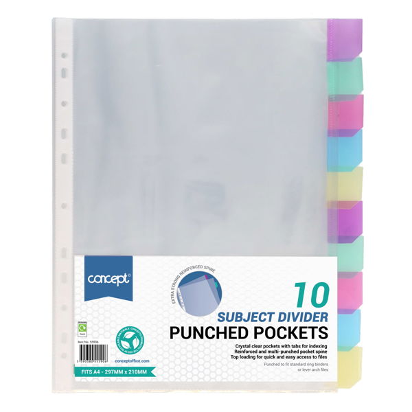 Subject Divider Protective Punched Pockets