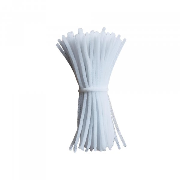 Chenille Pipe Cleaners - White 12in (25 piece)