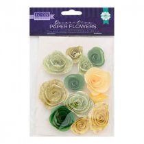 Decorative Paper Flowers 12 Pack - 4 assorted