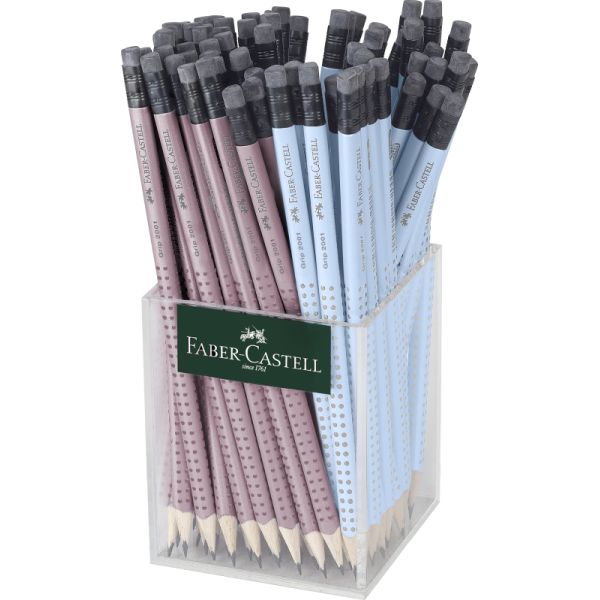 Faber-Castell Triangular Pencil With Eraser Grip 2001 Grip Pink / Blue
