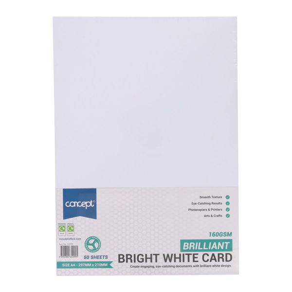 Concept A4 160gsm Card 50 Sheets -Brilliant White
