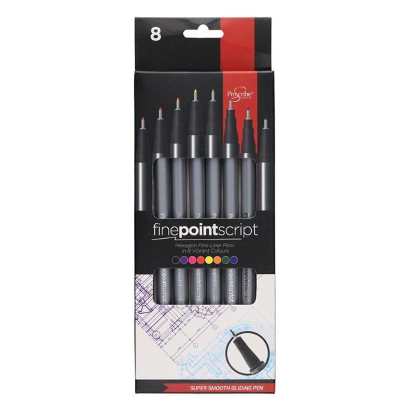 ProScribe Pkt.8 Finepoint Script Pens
