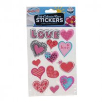 Squishy Foam Stickers - Hearts Asst