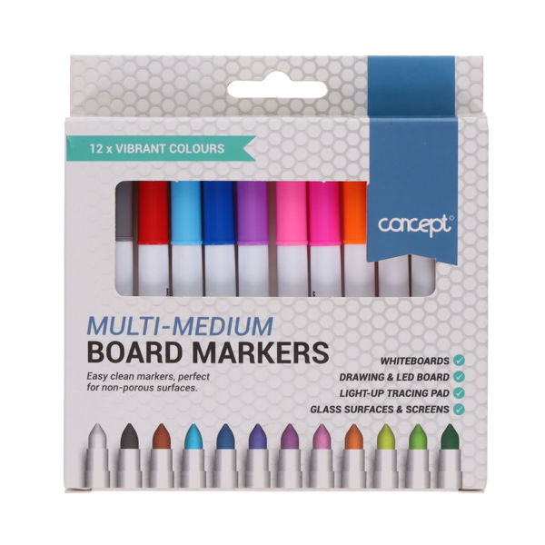 Multi-Medium Board Markers - Pkt.12