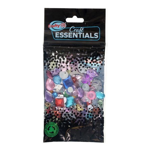 Crafty Bitz Asst Plastic Jewels/Gems