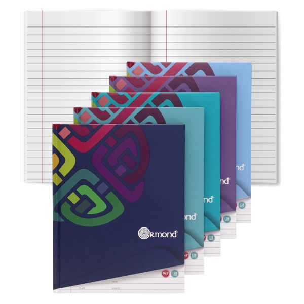 9x7 128pg Hardback Notebook - Asst