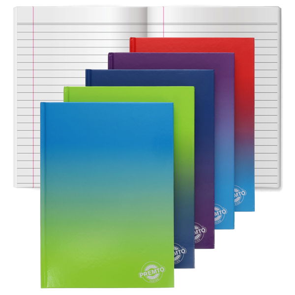 Premto Fusion A4 160pg Hardback Notebook - 5 Asst colours