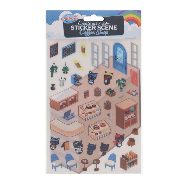 Crafty Bitz Create Your Own Sticker Scene - Coffee Shop