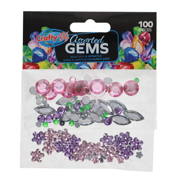 Crafty Bitz Pkt.100 Gem Stones Asst