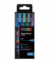 POSCA PC-3M FINE 4PC GLITTER COLOURS COLD