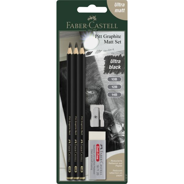 PITT GRAPHITE MATT PENCILS 10B 12B 14B