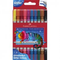 DOUBLE FIBRE TIP PENS /Markers GLITTER 10 pack