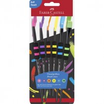 Faber-Castell Brush Set Of 6 Soft Touch In Black