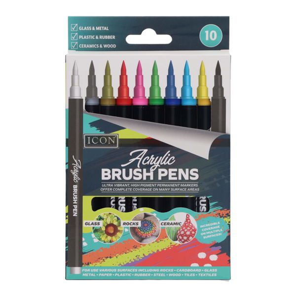 Icon Pkt.10 Acrylic Brush Pens