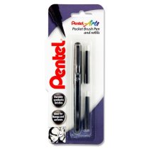 Pentel Pocket Brush Pen + 2 Refills – Black