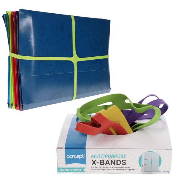 Concept Box of 6 X-Bands Size 250x25mm - Asst