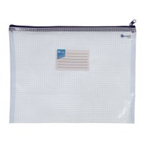 Ormond Blue Blue A4+ Durable Mesh Wallet - Clear