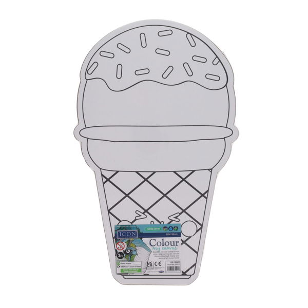 Icon Pkt.2 320x199mm Colour My Canvas - Ice Cream