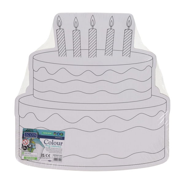 Icon Pkt.2 300x294mm Colour My Canvas - Birthday Cake