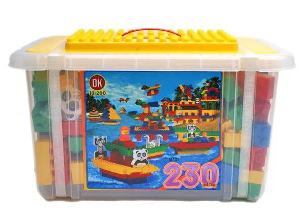 Construction Blocks 230 pieces with storage box