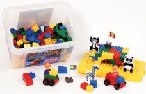 Construction Blocks 230 pieces with storage box