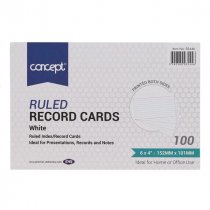 PREMIER OFFICE PKT.100 6″x4″ RULED RECORD CARDS - WHITE