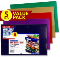PREMIER OFFICE PKT.5 A4 DOCUMENT WALLETS