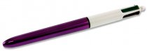 BIC 4 COLOUR BALLPOINT PEN - SHINE (CARDED) 4 ASST