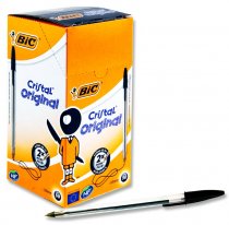BIC CRISTAL ORIGINAL BALLPOINT PENS - BLACK