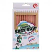 WOC BOX 12 JUMBO TRIANGLE EASY GRIPS COLOUR PENCILS