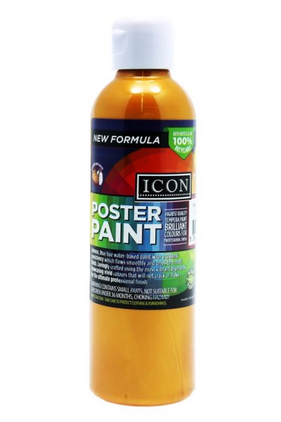 ICON 300ml METALLIC POSTER PAINT - GOLD-end of life