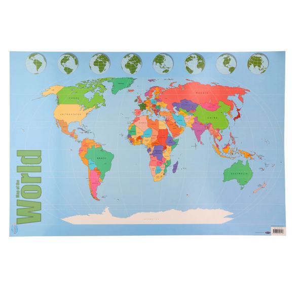 CLEVER KIDZ WALL CHART - MAP OF THE WORLD