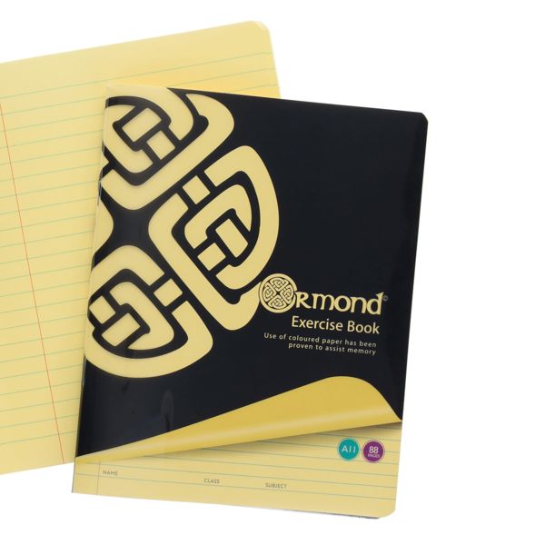 ORMOND 88pg A11 VISUAL MEMORY AID DURABLE COVER COPY BOOK - YELLOW