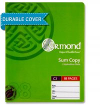 ORMOND 88pg C3 DURABLE COVER SUM COPY BOOK