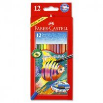 BOX 12 WATER COLOUR PENCILS W/BRUSH