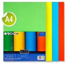 ICON PKT.10 A4 220gsm CRAFT CARD - BRIGHTS
